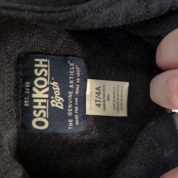 OshKosh B'Gosh Zipped Sweatshirt Jacket Size 4T - Picture 2 of 5